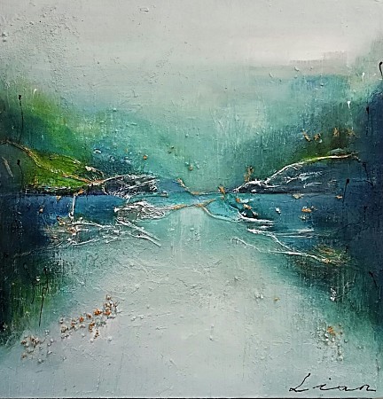 Stream geschilderd door Lian de Zwaan