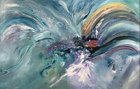 Flowerpower geschilderd door Diney Berg