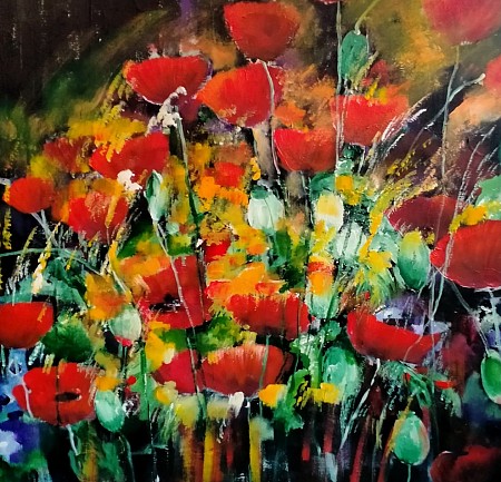 Klaprozen geschilderd door Loes Loe-sei Beks