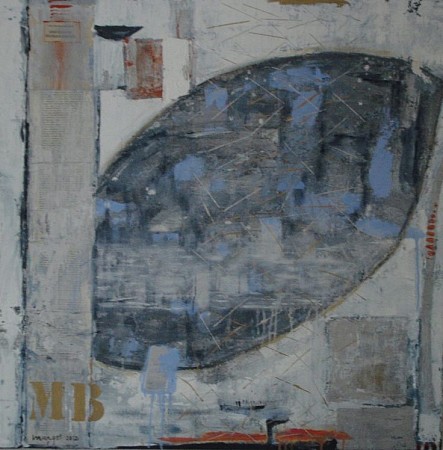 Mist op de grond en goud uit de lucht geschilderd door Margot Braal